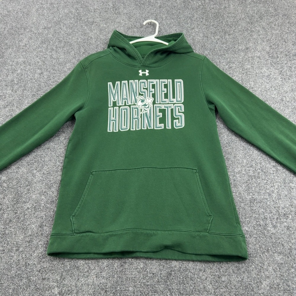 Mansfield Hornets Under Armour Hoodie Youth XL Green ColdGear Fleece Pullover